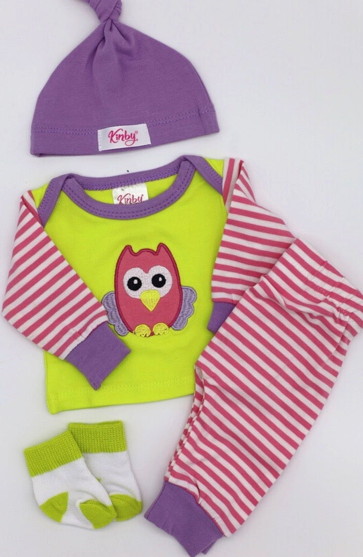 Kinby Girl Clothing Set - Owl Theme